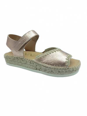SANDALES PLATES KANNA CUIR ECLAT ROSE