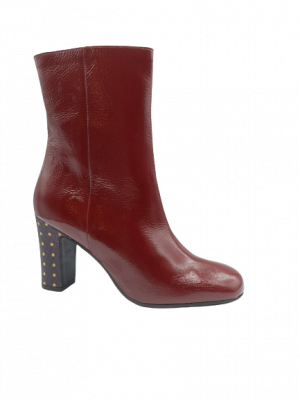 BOOTS LES VENUES CUIR VERNIS BORDEAUX