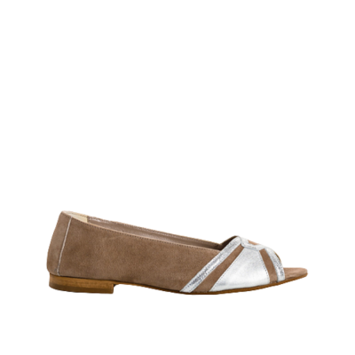 BALLERINES REQINS COZY PEAU ECLAT TAUPE