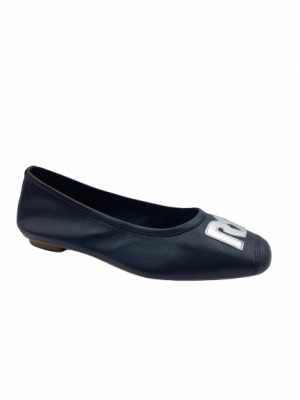 BALLERINES REQINS HAVA CUIR ECLAT MARINE
