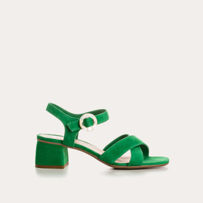 SANDALES REQINS OLIVINE PEAU GAZON