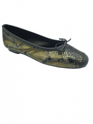 BALLERINES REQINS HARMONY PYTHON NACRE KAKI FONCE OR