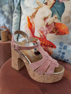 SANDALES TALONS SEMERDJIAN GENZIANA PEAU ROSE