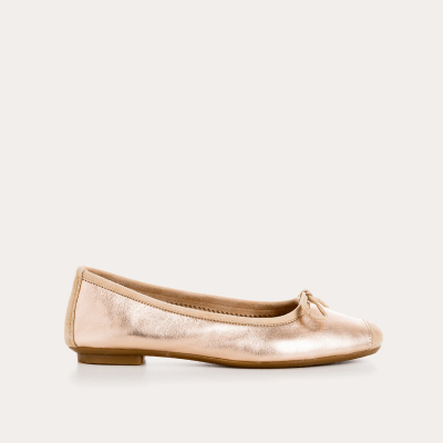 BALLERINES REQINS HARMONY CUIR ECLAT ROSE