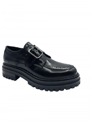 DERBIES REQINS FAITH CUIR GLACE NOIR