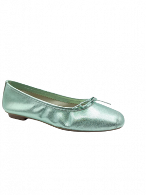 BALLERINES REQINS HARMONY CUIR ECLAT VERT D'EAU