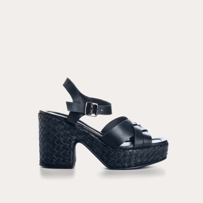 SANDALES REQINS TIGGY CUIR MARINE