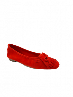 BALLERINES REQINS HINDI PEAU ROUGE