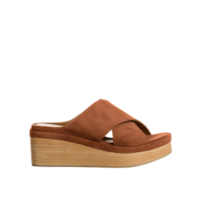 SANDALES REQINS MULES TANYA PEAU BRIQUE