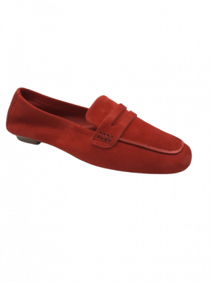 MOCASSINS REQINS HEMA PEAU ROUGE