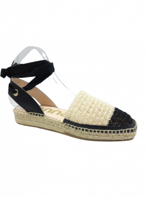 SANDALES PLATES KANNA CROCHET NOIR