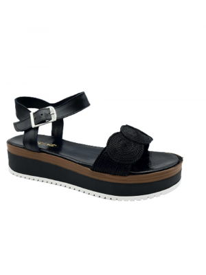 SANDALES REQINS JOSLYN MACRAME NOIR