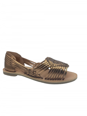 SANDALES REQINS DELIZIA CUIR METAL BRONZE