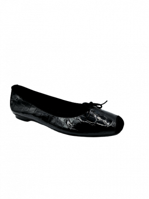 BALLERINES REQINS HARMONY CROCO VERNIS NOIR