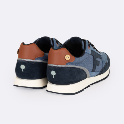 BASKETS FAGUO HOMME ELM RUNNING SUEDE BLEU MARINE