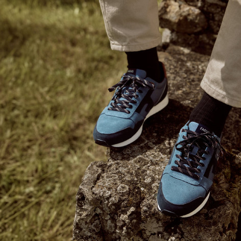 BASKETS FAGUO HOMME ELM RUNNING SUEDE BLEU MARINE