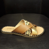 SANDALES MULES REQINS DANAOS LEO COGNAC OR