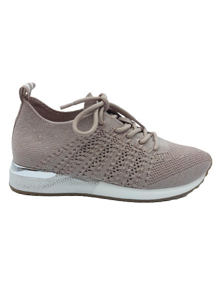 BASKETS REQINS INES CROCHET LAME NUDE