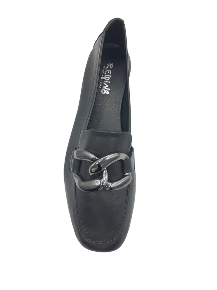 MOCASSINS REQINS HASTER CUIR NOIR