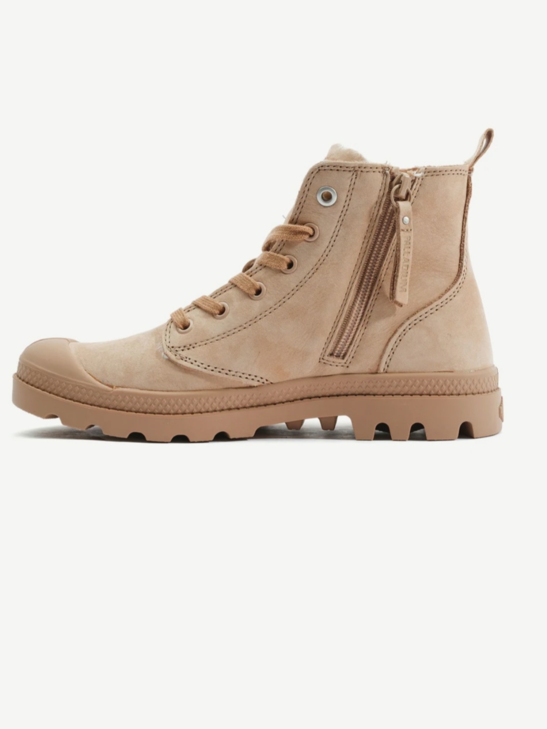 BOOTS PALLADIUM PAMPA HI ZIP WL NUDE BROWN